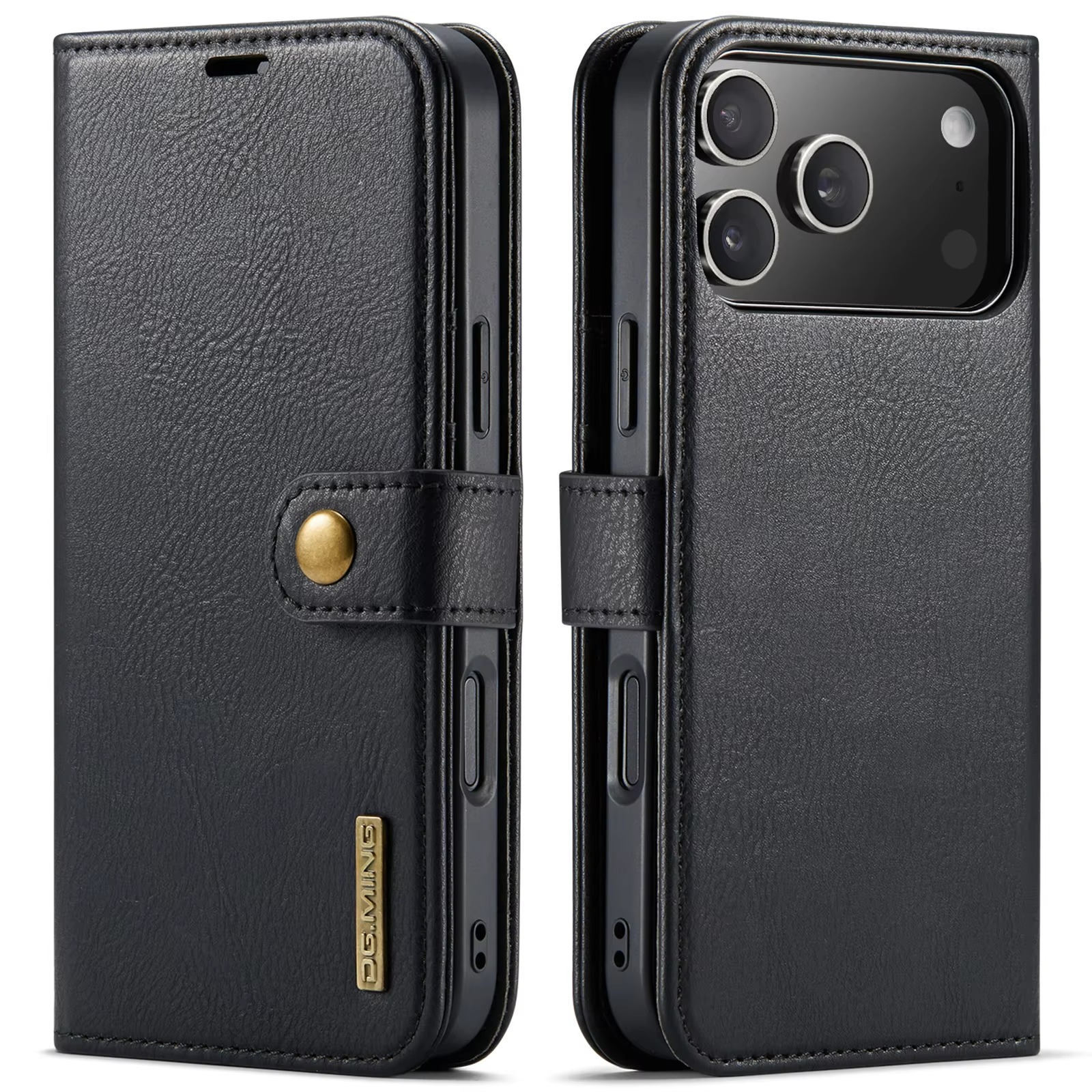 Luxury iPhone Case — Detachable Magnetic Leather Wallet Cover with Card Holder, Flip Design and Protective Full-Body Finish