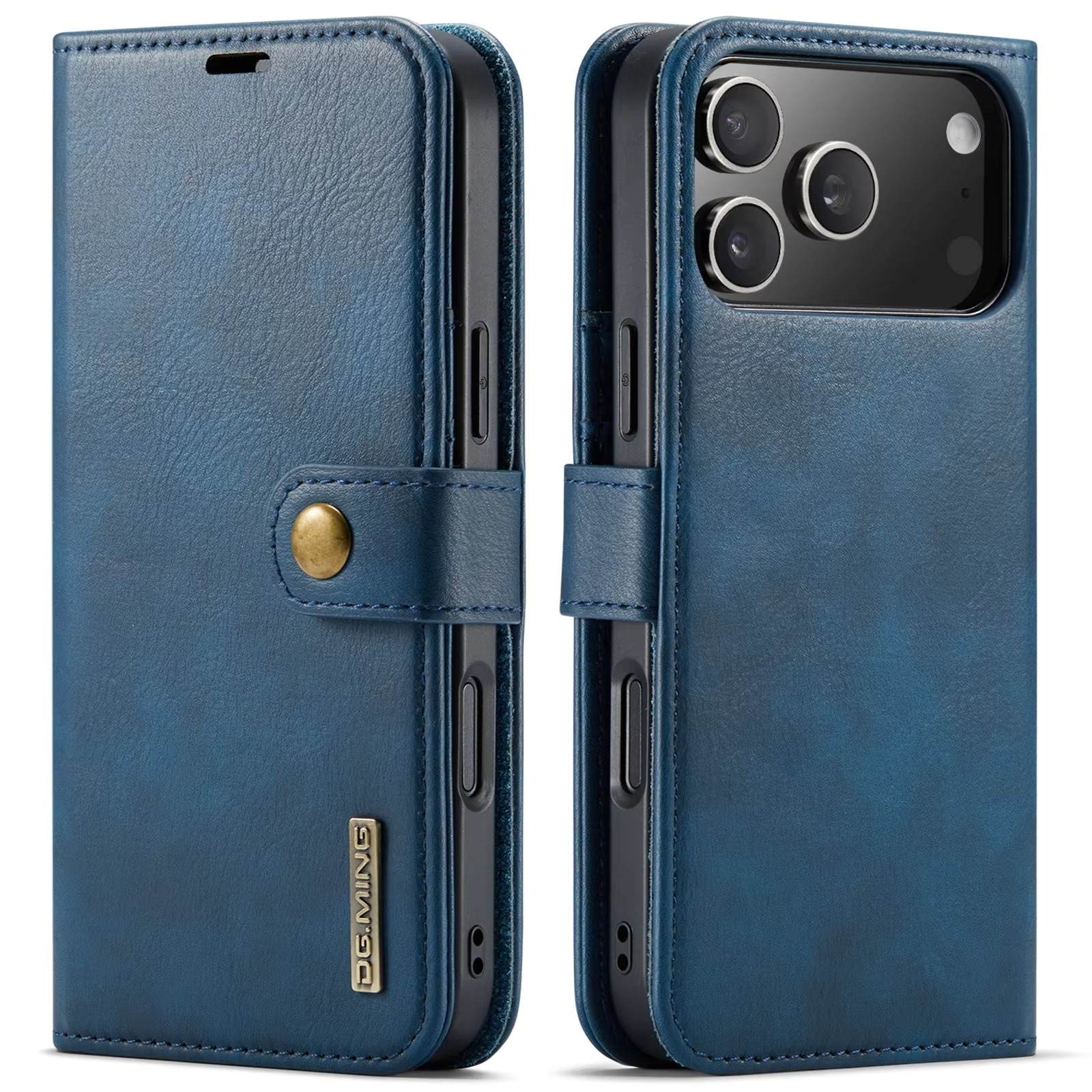 Luxury iPhone Case — Detachable Magnetic Leather Wallet Cover with Card Holder, Flip Design and Protective Full-Body Finish