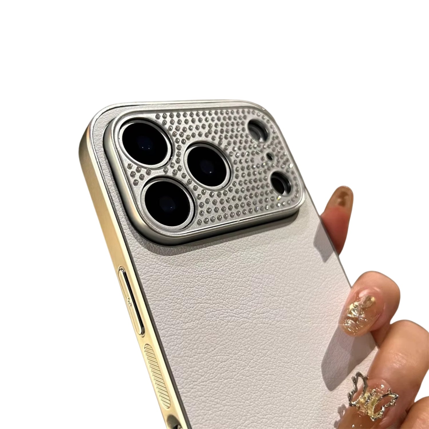 Luxury iPhone Case — Diamond PU Leather Plating Cover with Bling Finish, Shockproof Lens Protection and Pure-Color Matte Anti-Fingerprint Design