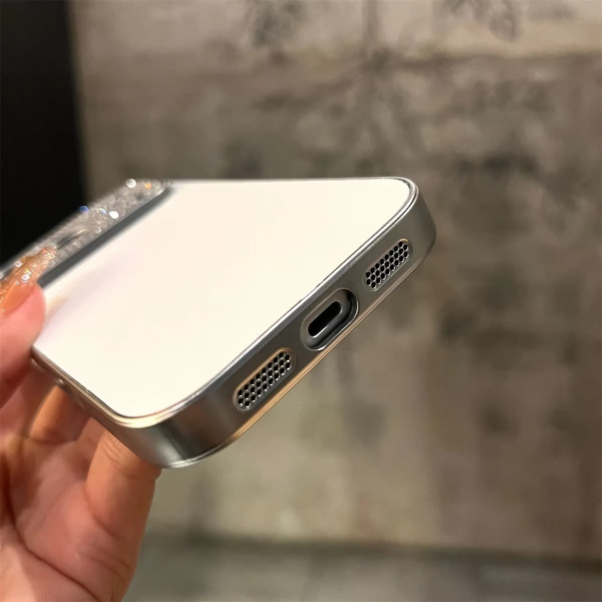 Luxury iPhone Case — Diamond PU Leather Plating Cover with Bling Finish, Shockproof Lens Protection and Pure-Color Matte Anti-Fingerprint Design