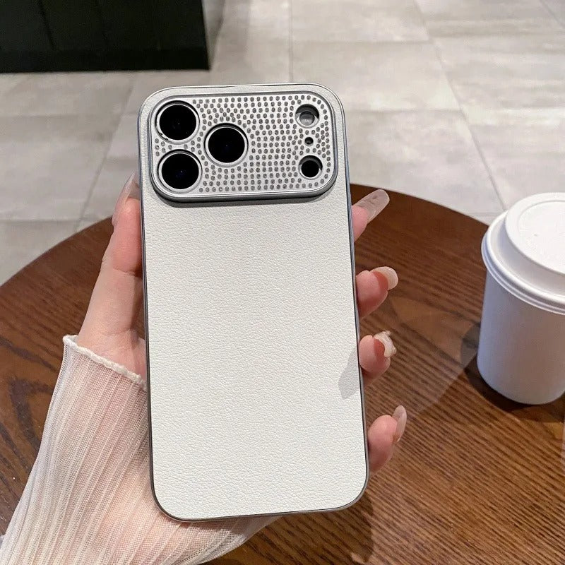 Luxury iPhone Case — Diamond PU Leather Plating Cover with Bling Finish, Shockproof Lens Protection and Pure-Color Matte Anti-Fingerprint Design