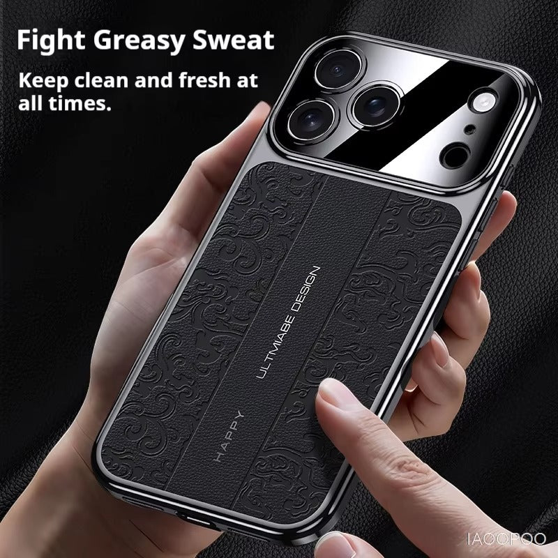 Luxury iPhone Case — Electroplated Leather Soft TPU Cover with Magnetic Support, Anti-Fingerprint Anti-Scratch Dual-Layer Protection & Lightweight Non-Slip Design