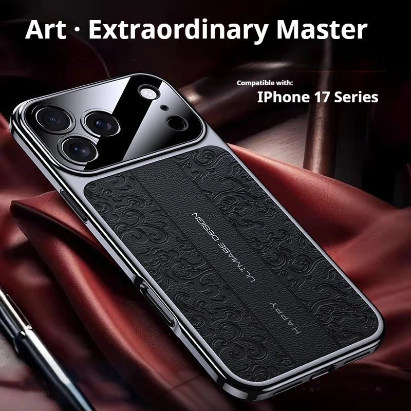 Luxury iPhone Case — Electroplated Leather Soft TPU Cover with Magnetic Support, Anti-Fingerprint Anti-Scratch Dual-Layer Protection & Lightweight Non-Slip Design