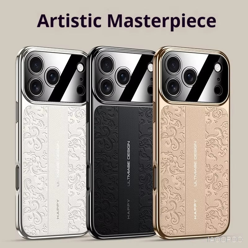 Luxury iPhone Case — Electroplated Leather Soft TPU Cover with Magnetic Support, Anti-Fingerprint Anti-Scratch Dual-Layer Protection & Lightweight Non-Slip Design