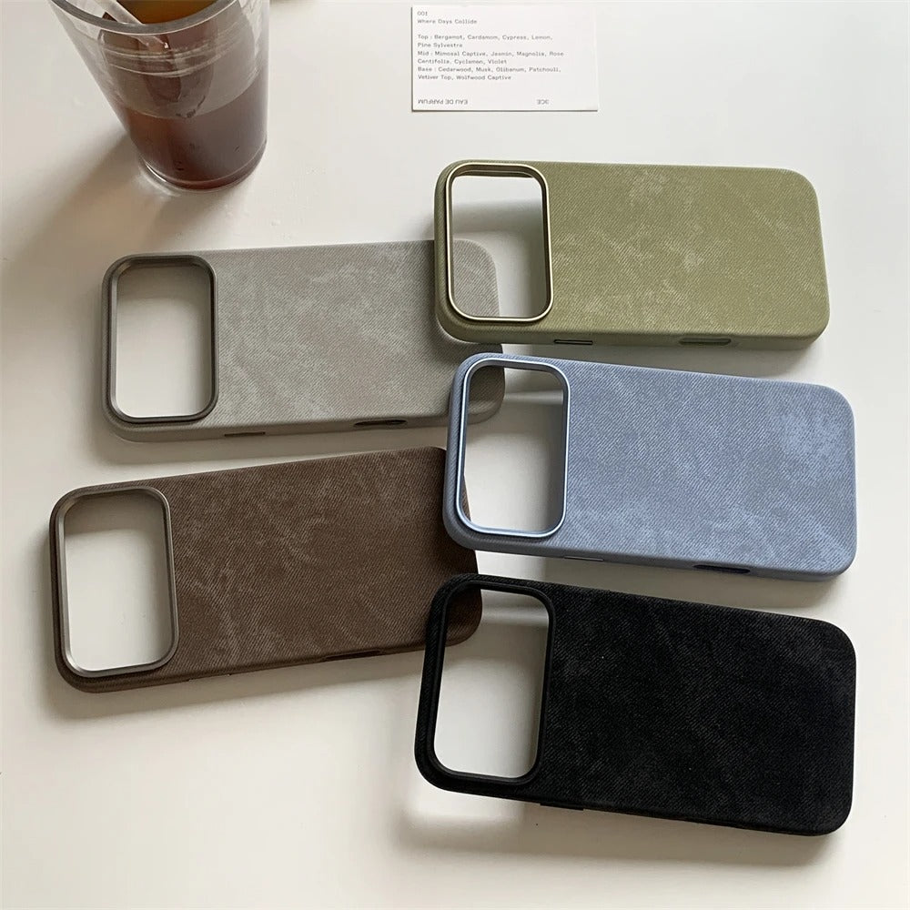 Luxury iPhone Case — Fiber Leather MagSafe Cover with Invisible Magnetic Wireless Charging, Matte Anti-Fingerprint Finish and Slim Shockproof Design