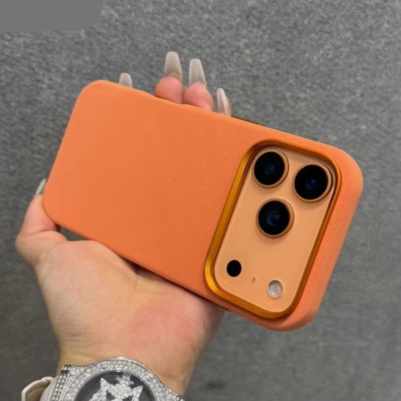 Luxury iPhone Case — Fiber Leather MagSafe Cover with Invisible Magnetic Wireless Charging, Matte Anti-Fingerprint Finish and Slim Shockproof Design