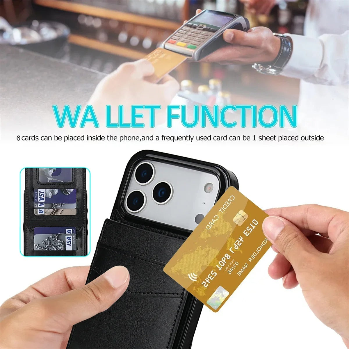 Luxury iPhone Case — Flip Stand Wallet with Card Holder, Retro Leather Cover, Shockproof Anti-Fingerprint Protection, Full Access Design