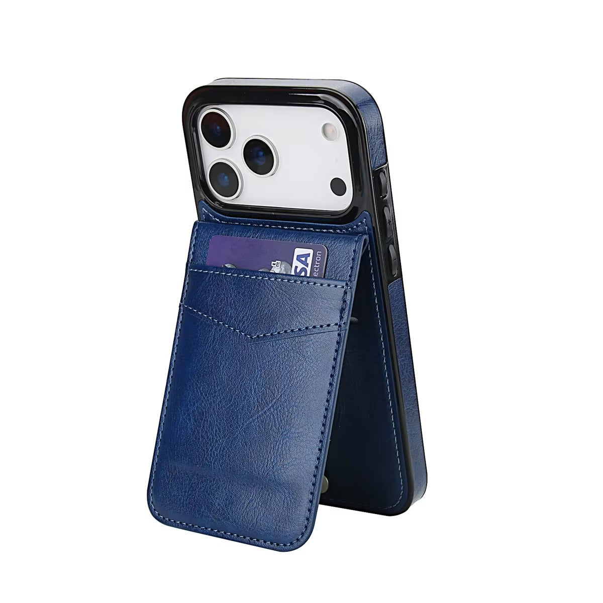 Luxury iPhone Case — Flip Stand Wallet with Card Holder, Retro Leather Cover, Shockproof Anti-Fingerprint Protection, Full Access Design