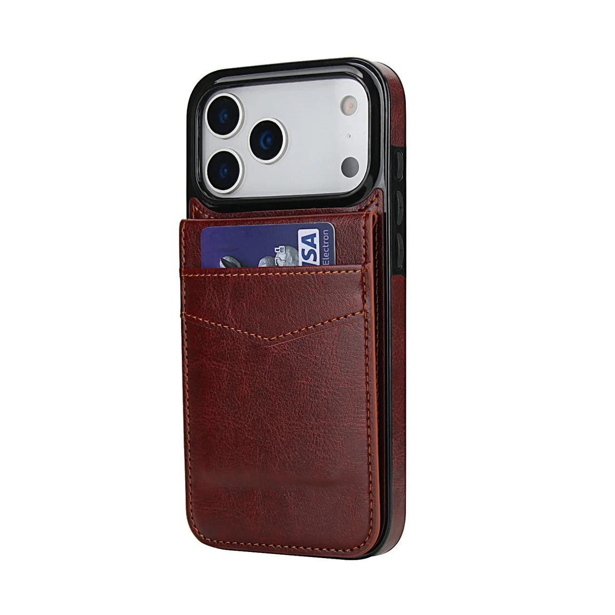 Luxury iPhone Case — Flip Stand Wallet with Card Holder, Retro Leather Cover, Shockproof Anti-Fingerprint Protection, Full Access Design