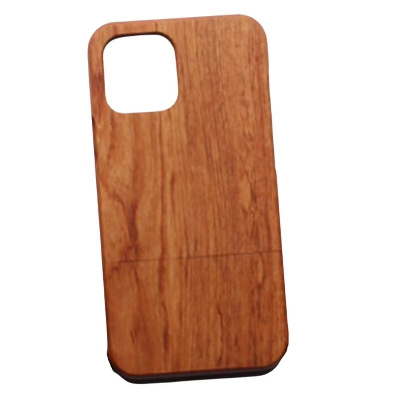 Luxury iPhone Case — Genuine Bamboo & Walnut Wooden Hard Back Cover with Dustproof Half-Wrapped Protection and Custom Natural Design