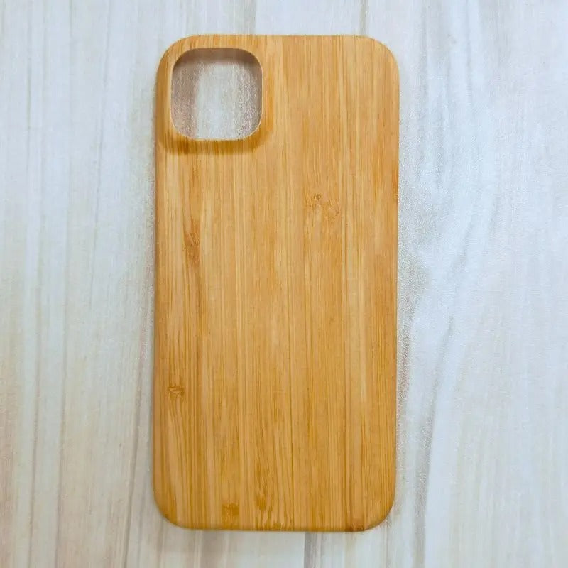 Luxury iPhone Case — Genuine Bamboo & Walnut Wooden Hard Back Cover with Dustproof Half-Wrapped Protection and Custom Natural Design