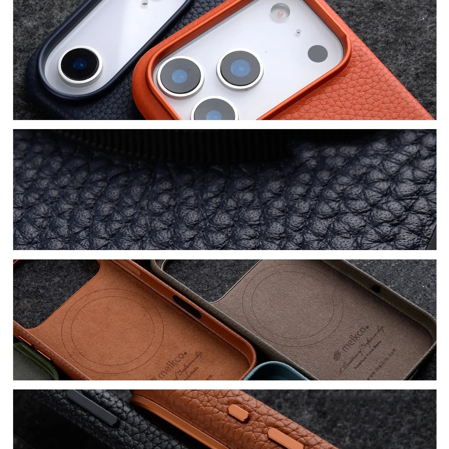 Luxury iPhone Case — Genuine Cowhide Leather MagSafe Cover with Camera Button, Slim Shockproof Design and Anti-Fingerprint Soft Microfiber Lining