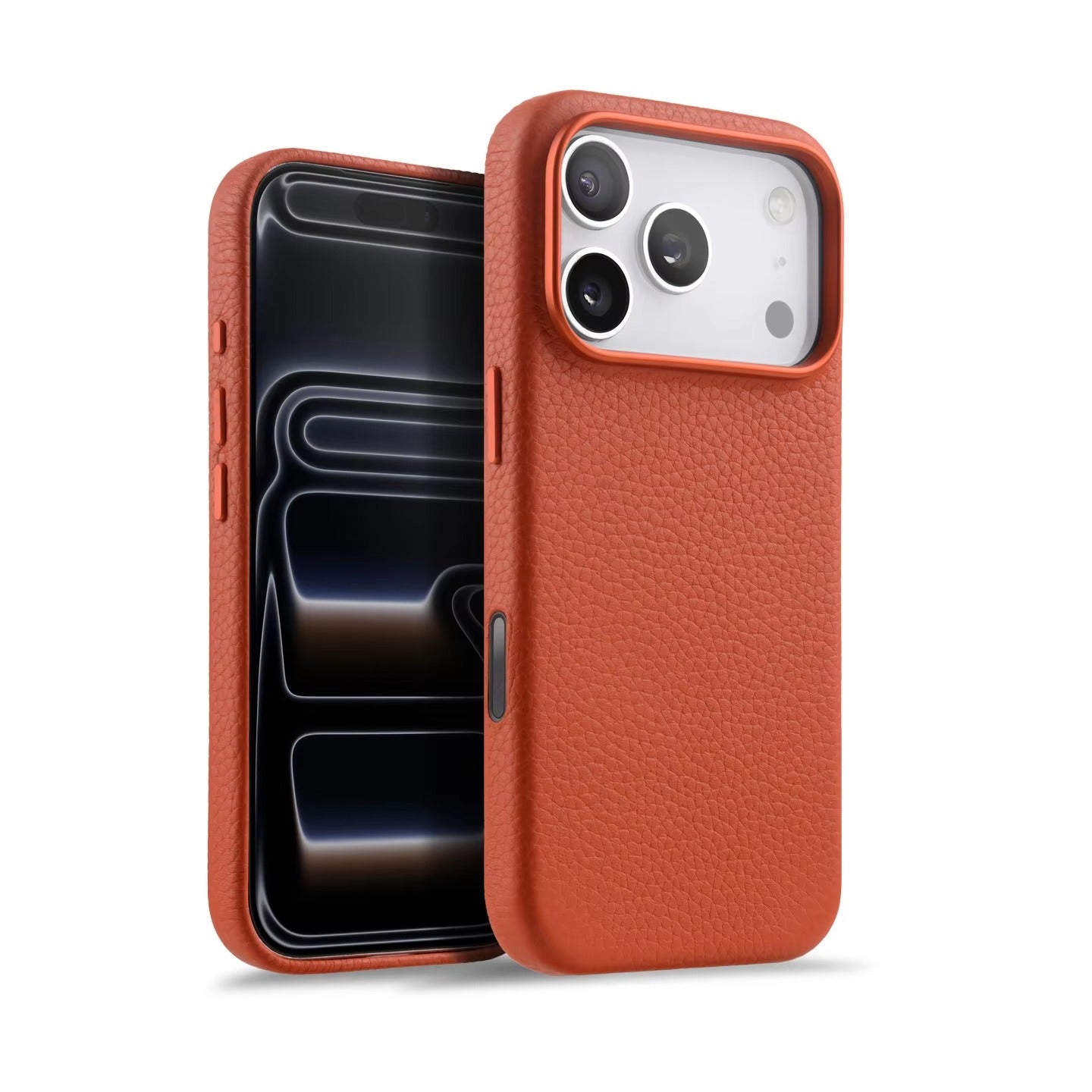 Luxury iPhone Case — Genuine Cowhide Leather MagSafe Cover with Camera Button, Slim Shockproof Design and Anti-Fingerprint Soft Microfiber Lining
