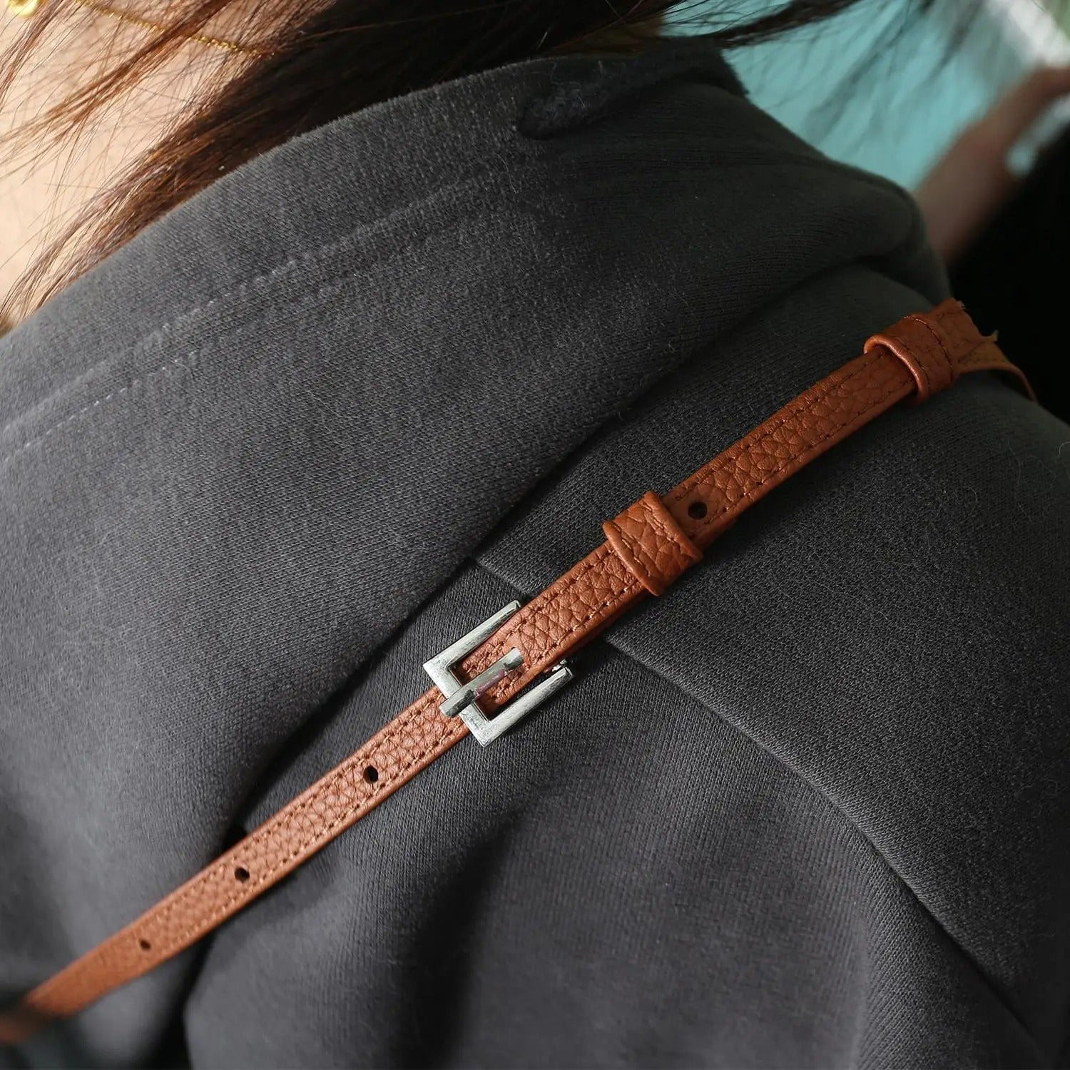 Luxury iPhone Case — Genuine Leather Crossbody Cover with Metal Strap Sling, Shockproof Protective Design and Premium Anti-Slip Finish