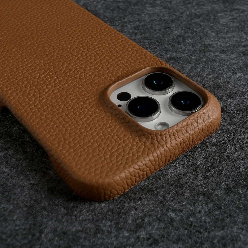 Luxury iPhone Case — Genuine Leather MagSafe Cover with Lanyard USB Charging Strap, Full-Protection Design and Premium Anti-Fingerprint Finish