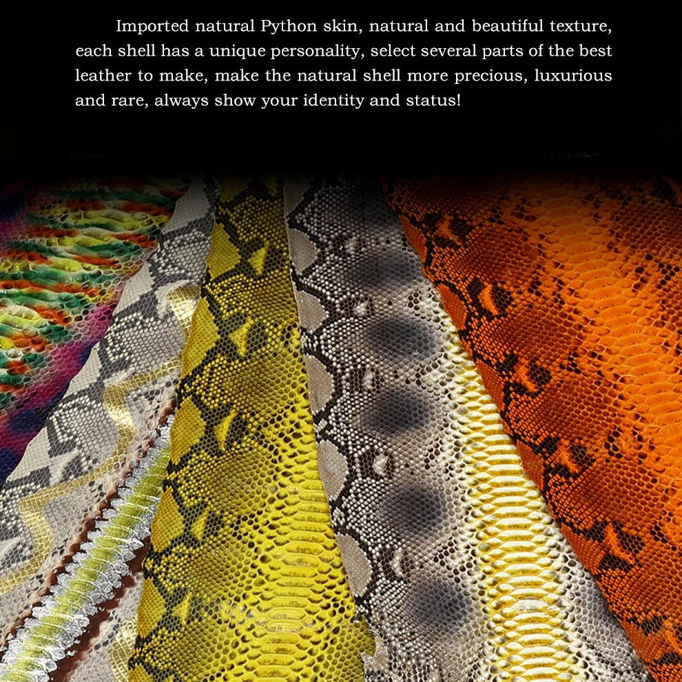 Luxury iPhone Case — Genuine Python Leather Back Cover with Anti-Fingerprint Anti-Scratch Protection, Lightweight Non-Slip PC Hybrid Design