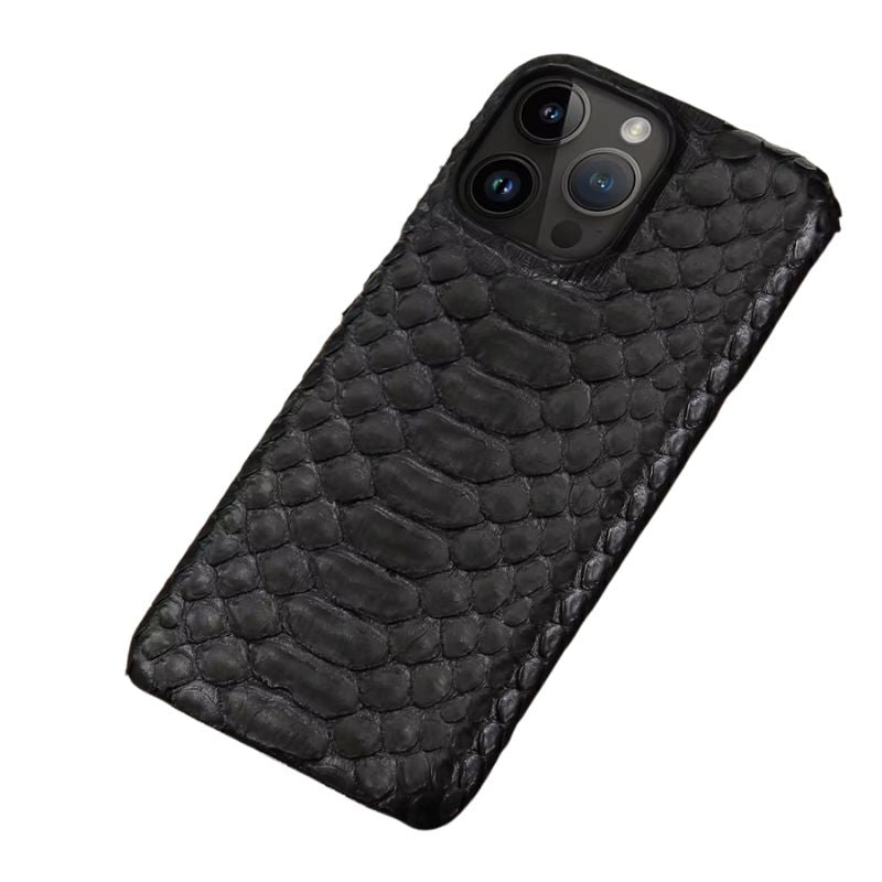 Luxury iPhone Case — Genuine Python Leather Handmade Cover with Ultra-Slim Premium Design, Unique Natural Texture & Precise Protective Fit