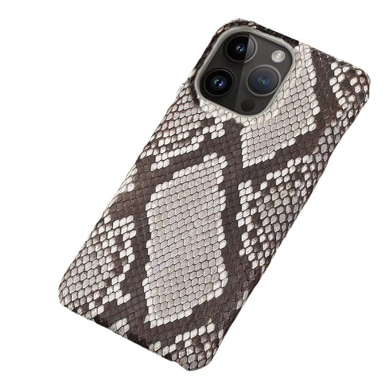 Luxury iPhone Case — Genuine Python Leather Handmade Cover with Ultra-Slim Premium Design, Unique Natural Texture & Precise Protective Fit