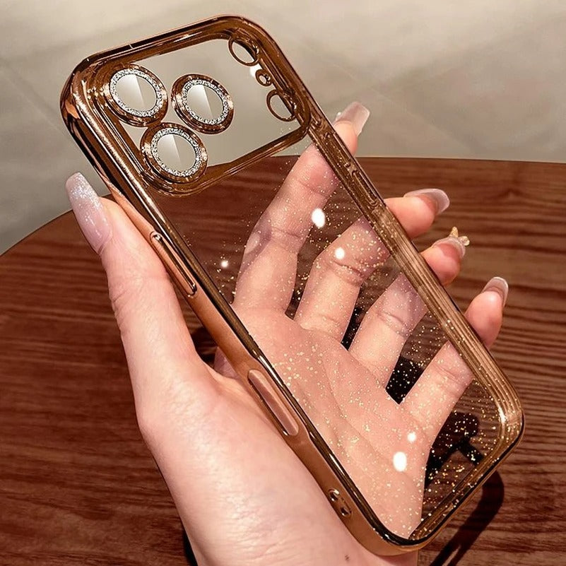 Luxury iPhone Case — Glitter Clear Soft TPU Cover with Camera Protector, Shockproof Anti-Fingerprint Anti-Scratch Dustproof Lightweight Design