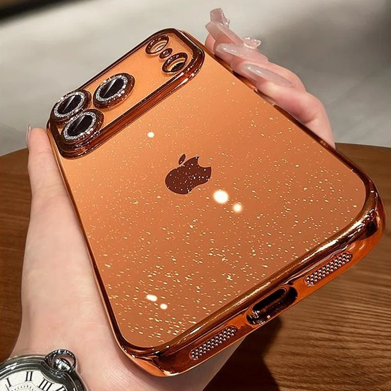 Luxury iPhone Case — Glitter Clear Soft TPU Cover with Camera Protector, Shockproof Anti-Fingerprint Anti-Scratch Dustproof Lightweight Design