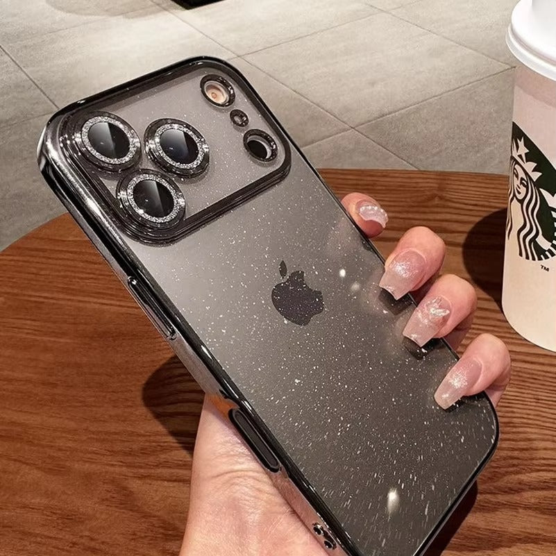 Luxury iPhone Case — Glitter Clear Soft TPU Cover with Camera Protector, Shockproof Anti-Fingerprint Anti-Scratch Dustproof Lightweight Design
