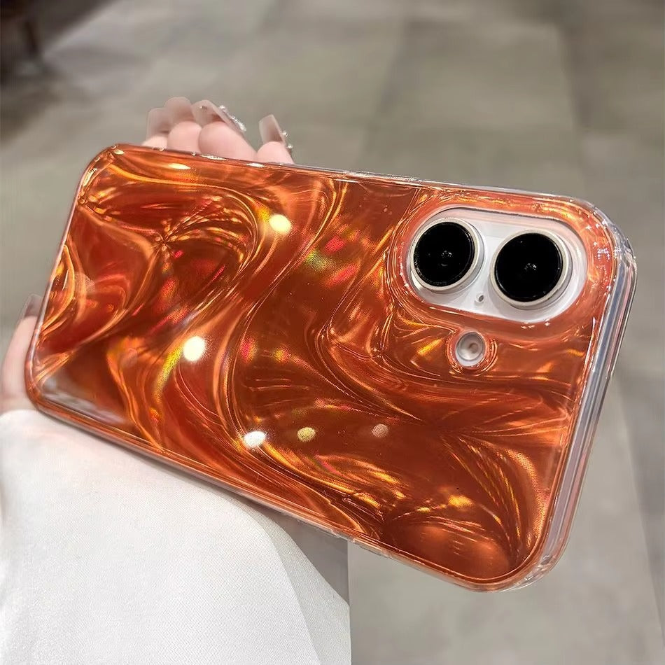 Luxury iPhone Case — Gradient Water Wave Soft TPU Cover with Shockproof Bumper Design, Camera Protection, Anti-Fingerprint Dustproof Non-Slip Finish