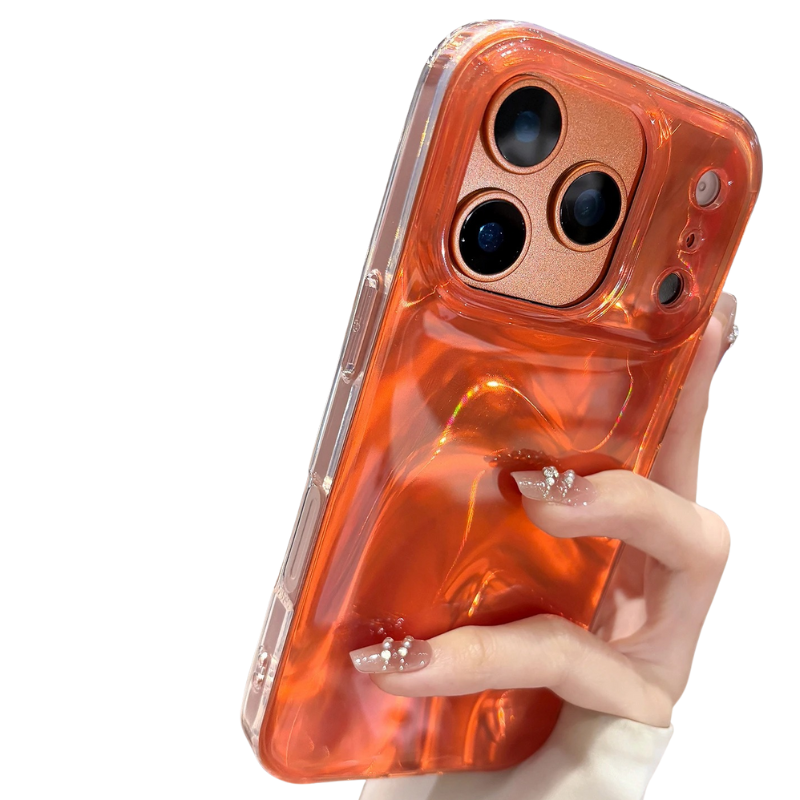 Luxury iPhone Case — Gradient Water Wave Soft TPU Cover with Shockproof Bumper Design, Camera Protection, Anti-Fingerprint Dustproof Non-Slip Finish
