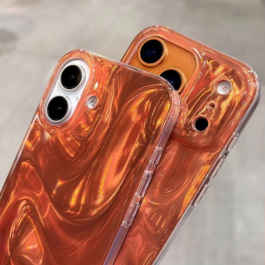 Luxury iPhone Case — Gradient Water Wave Soft TPU Cover with Shockproof Bumper Design, Camera Protection, Anti-Fingerprint Dustproof Non-Slip Finish