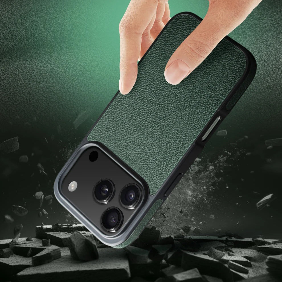 Luxury iPhone Case — Handmade Genuine Leather Wallet Flip Cover with Card Slots, Ultra-Slim Shockproof Design & Horizontal Stand Function