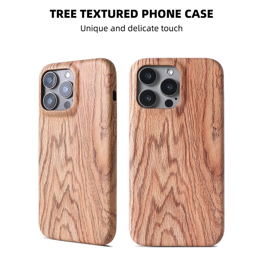 Luxury iPhone Case — Handmade Walnut Wood Protective Cover with TPU Shockproof Frame, Slim Durable Design, Magnetic Attachment for Supported Models