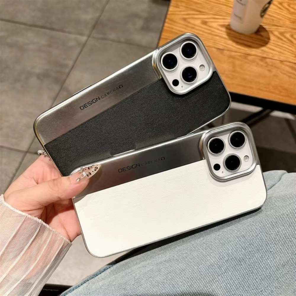 Luxury iPhone Case — Hard Leather + PC Camera-Protection Cover with Shockproof Tough Design, Anti-Fingerprint Anti-Scratch Finish & Color-Contrast Style