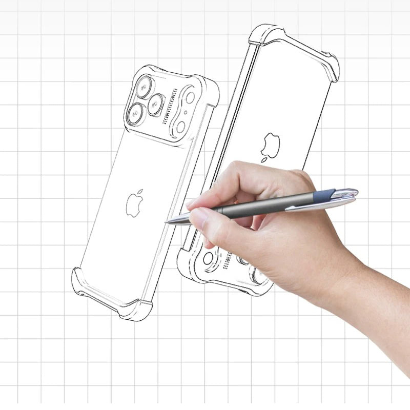 Luxury iPhone Case — Irregular Titanium Alloy Bumper with Shockproof Borderless Design, Lens Protector, Matte Anti-Slip Finish and Lightweight Build