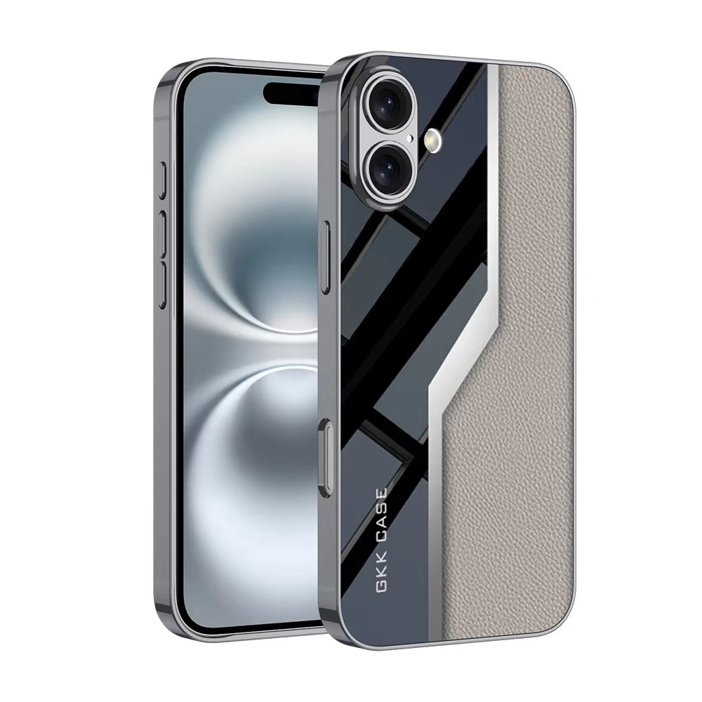 Luxury iPhone Case — Leather Plating Cover with Soft TPU Edges, Shockproof Anti-Scratch Design, Ultra-Thin Plated Frame & Full Camera Lens Protection