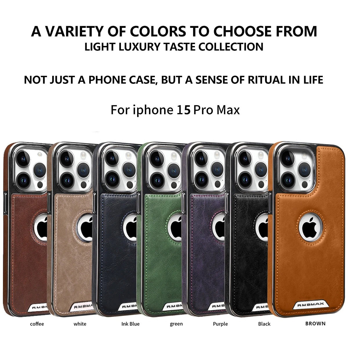 Luxury iPhone Case — Leather Shockproof Protective Cover with Anti-Fingerprint Anti-Scratch Dustproof Non-Slip Design and Easy-Access Cutouts