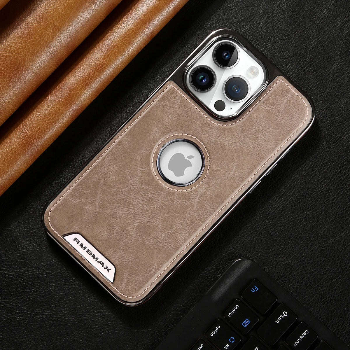 Luxury iPhone Case — Leather Shockproof Protective Cover with Anti-Fingerprint Anti-Scratch Dustproof Non-Slip Design and Easy-Access Cutouts