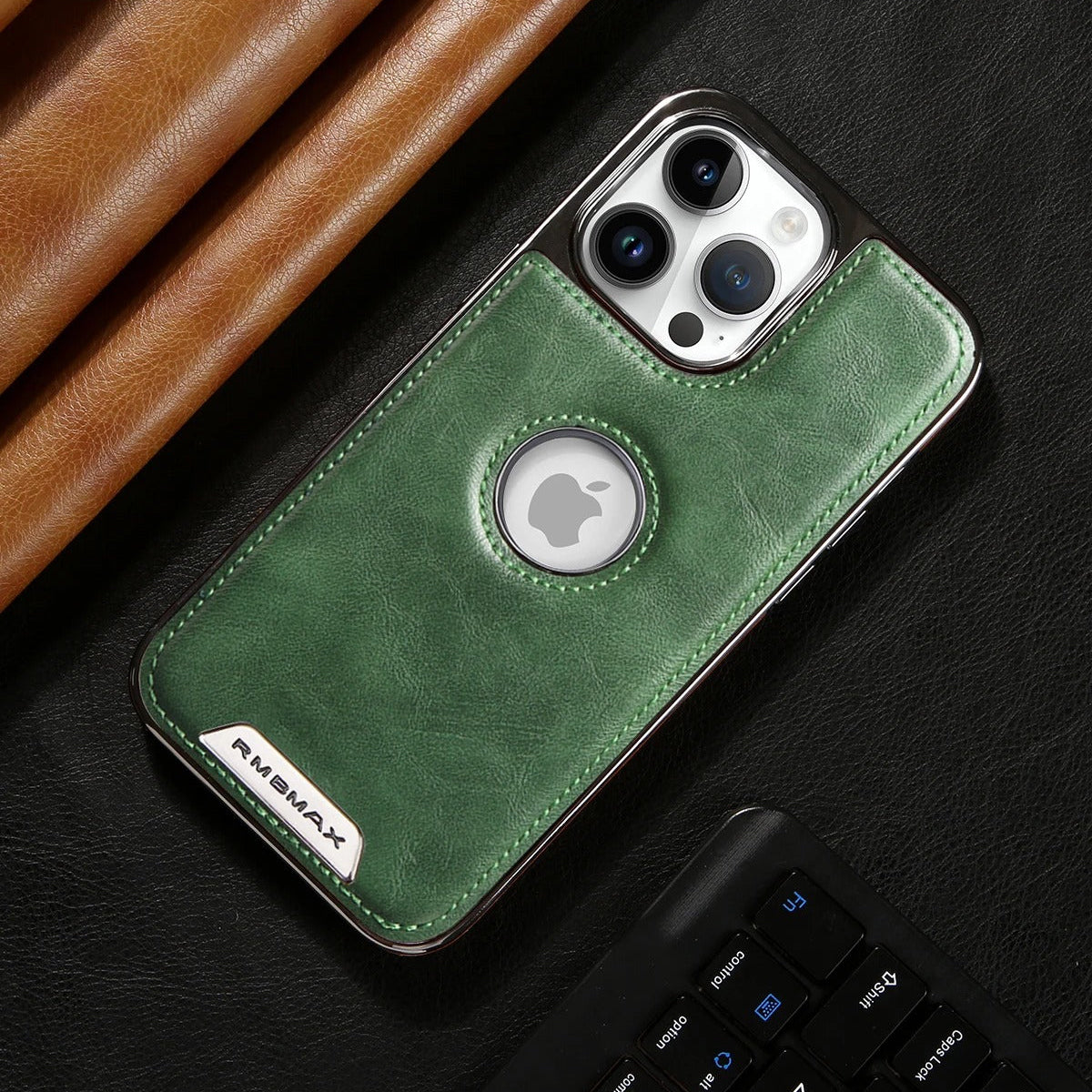 Luxury iPhone Case — Leather Shockproof Protective Cover with Anti-Fingerprint Anti-Scratch Dustproof Non-Slip Design and Easy-Access Cutouts