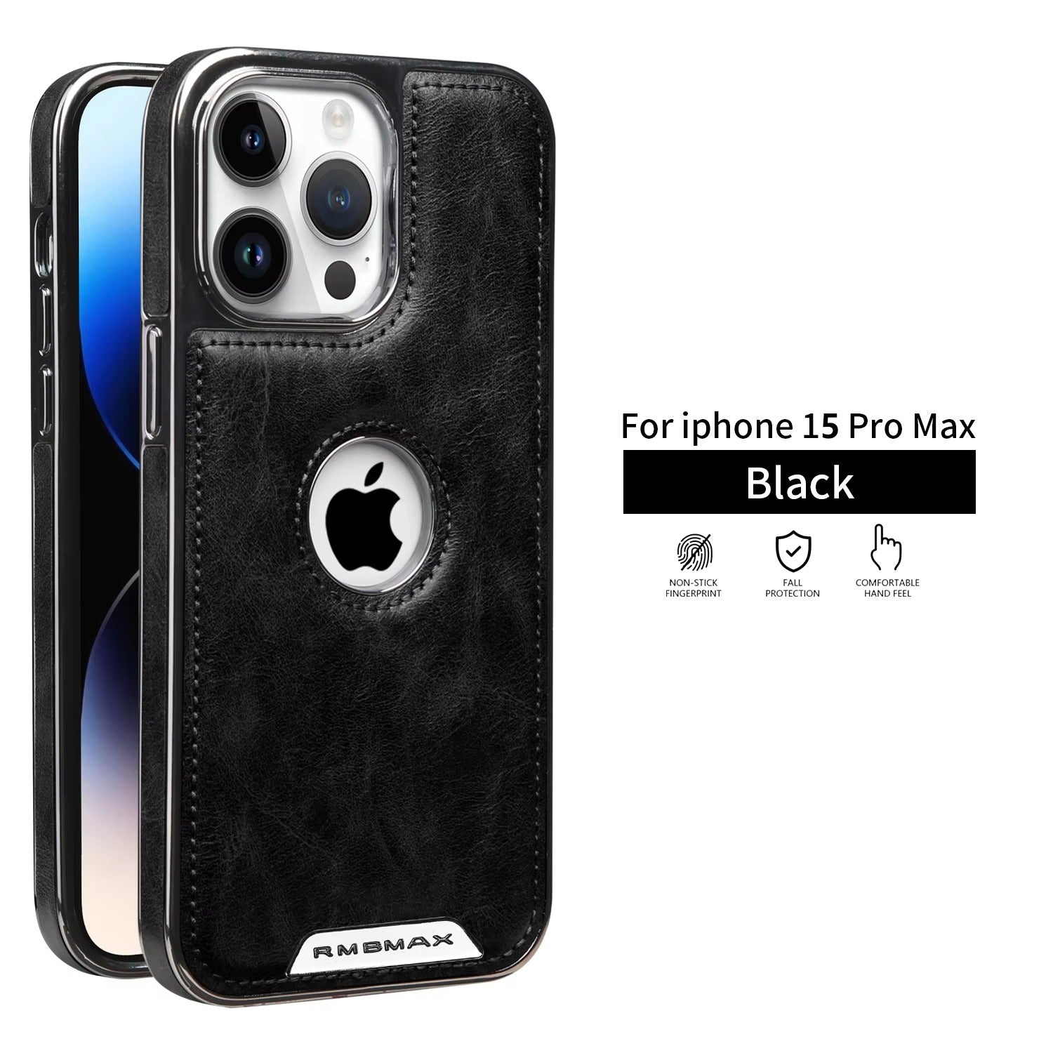 Luxury iPhone Case — Leather Shockproof Protective Cover with Anti-Fingerprint Anti-Scratch Dustproof Non-Slip Design and Easy-Access Cutouts