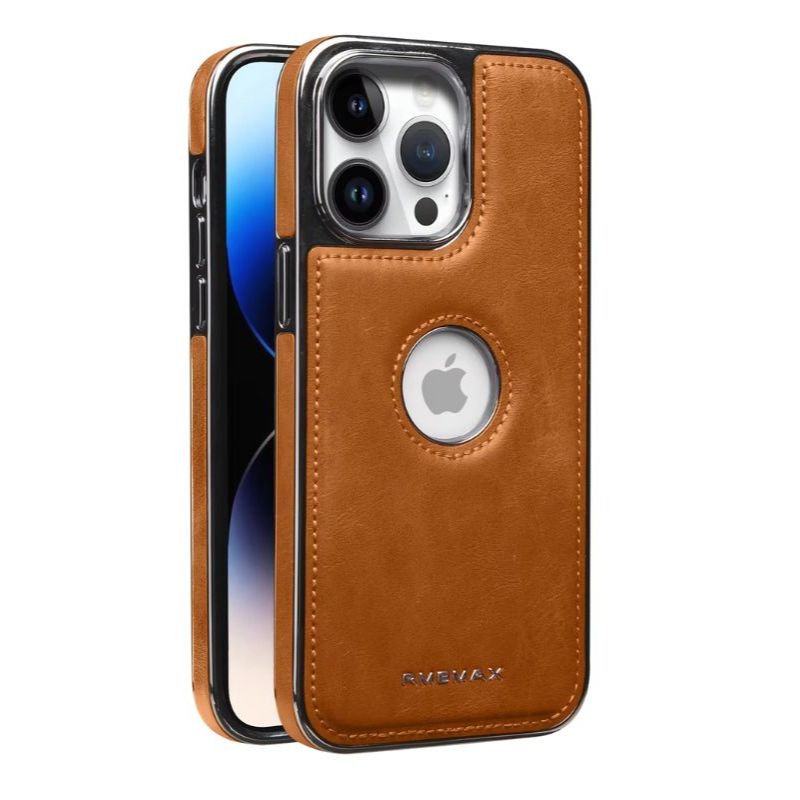 Luxury iPhone Case — Leather Shockproof Protective Cover with Anti-Fingerprint Anti-Scratch Dustproof Non-Slip Design and Easy-Access Cutouts