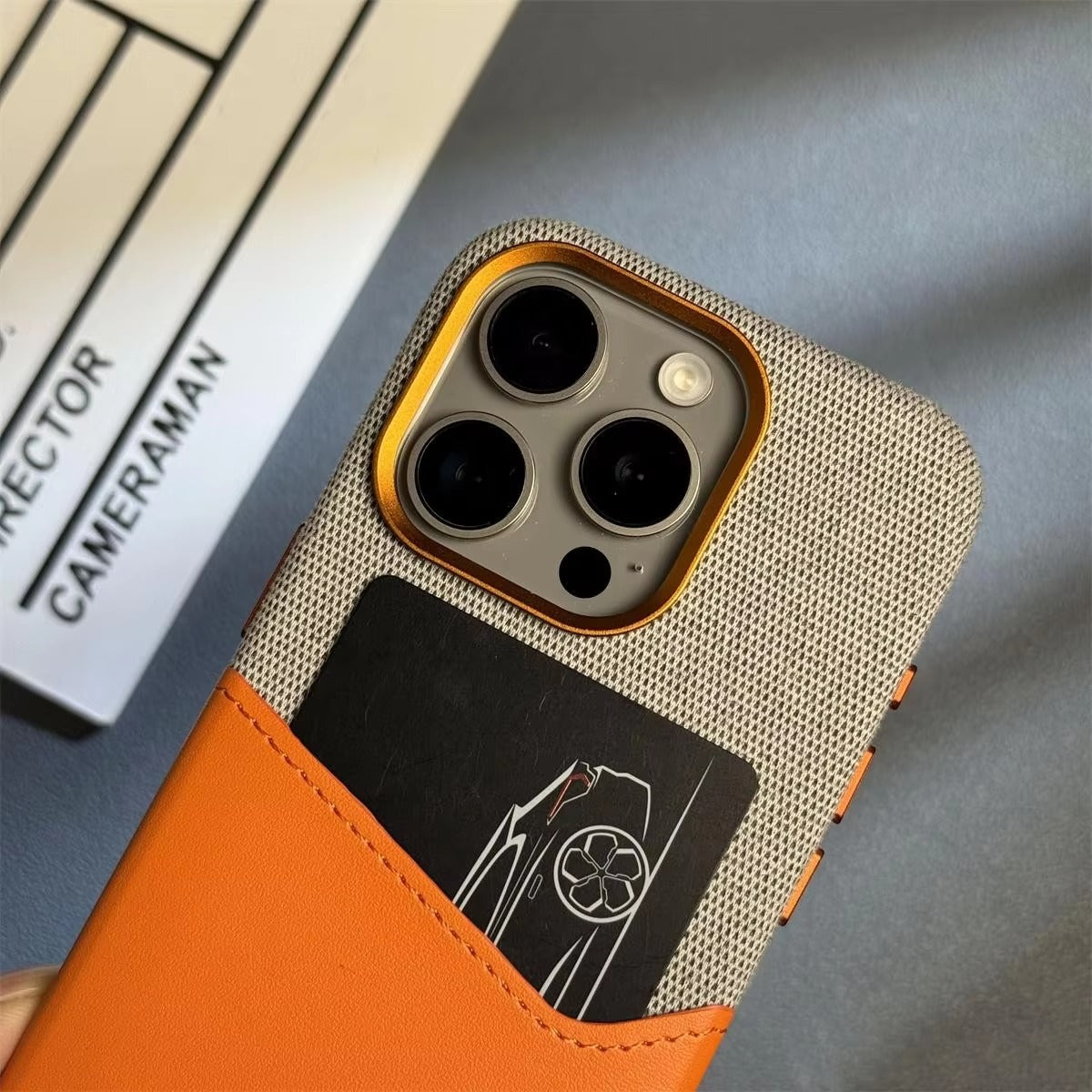 Luxury iPhone Case — Linen PU Leather MagSafe Cover with Card Slot Holder, Shockproof Full-Protection Design and Matte Anti-Fingerprint Finish