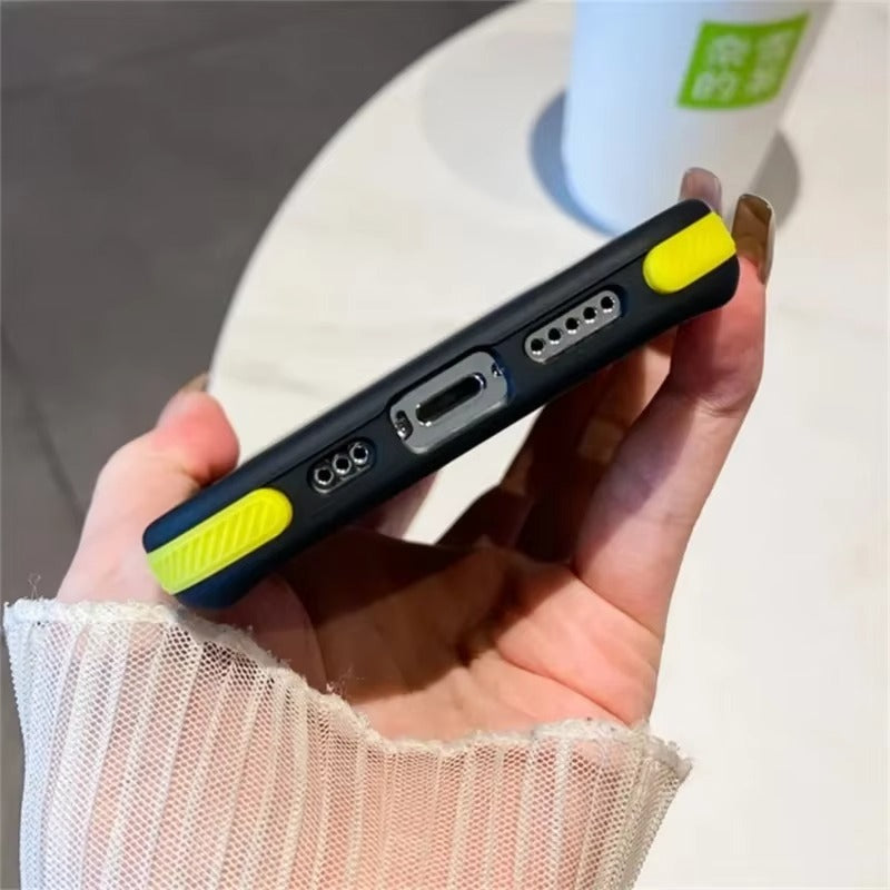 Luxury iPhone Case — MagSafe Colorblock Translucent Frosted Cover with Shockproof Anti-Slip Design and Stylish Matte Finish