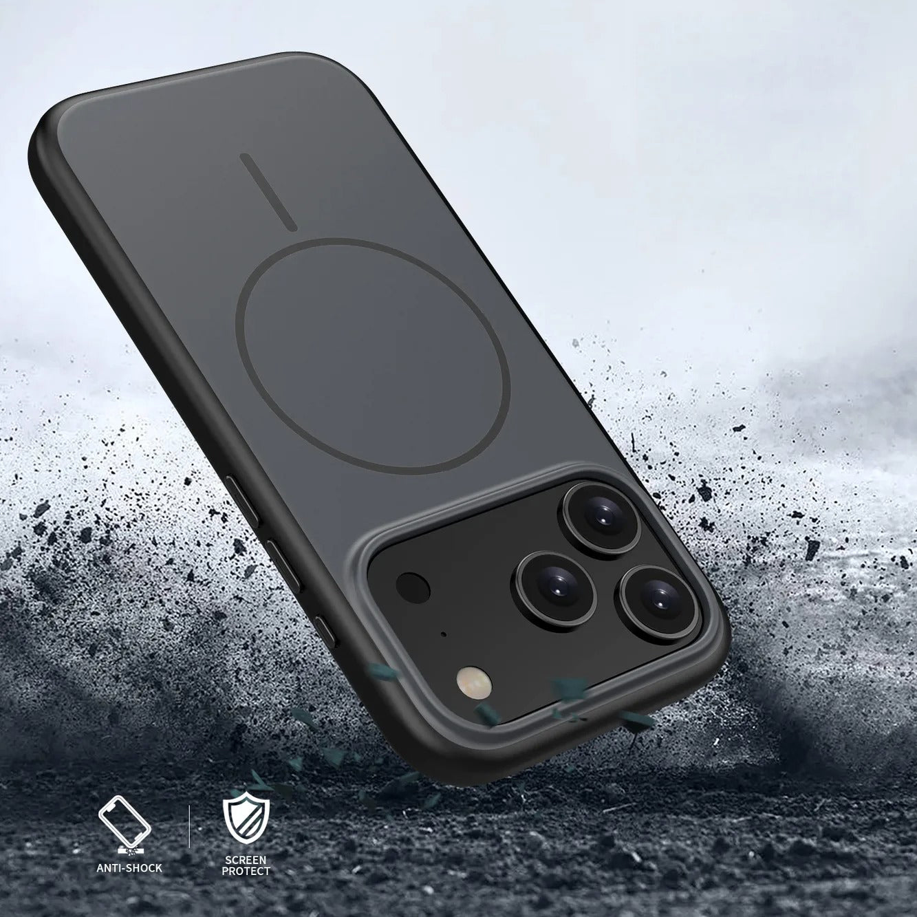 Luxury iPhone Case — MagSafe Frosted TPU+PC Shockproof Cover with Camera Button and Anti-Fingerprint Matte Design