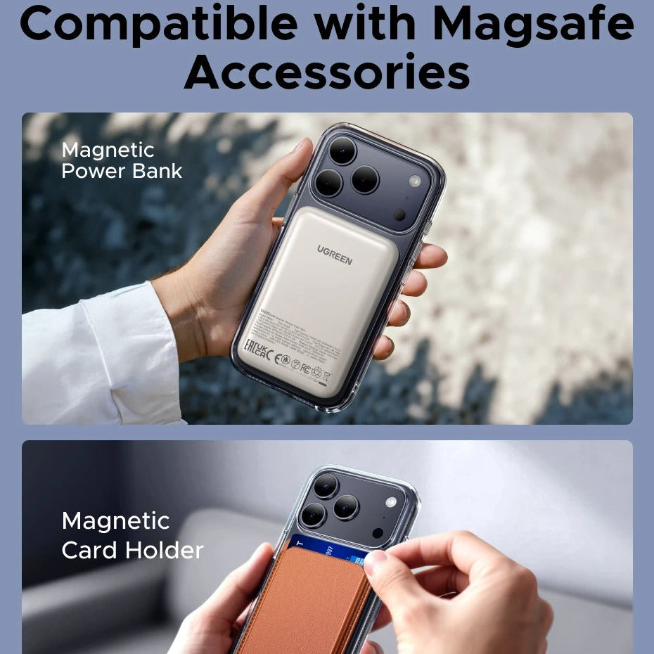 Luxury iPhone Case — MagSafe Magnetic 360° Rotating Stand Cover with PC+TPU Protection, Anti-Fingerprint Non-Slip Design and Dustproof Transparent Finish