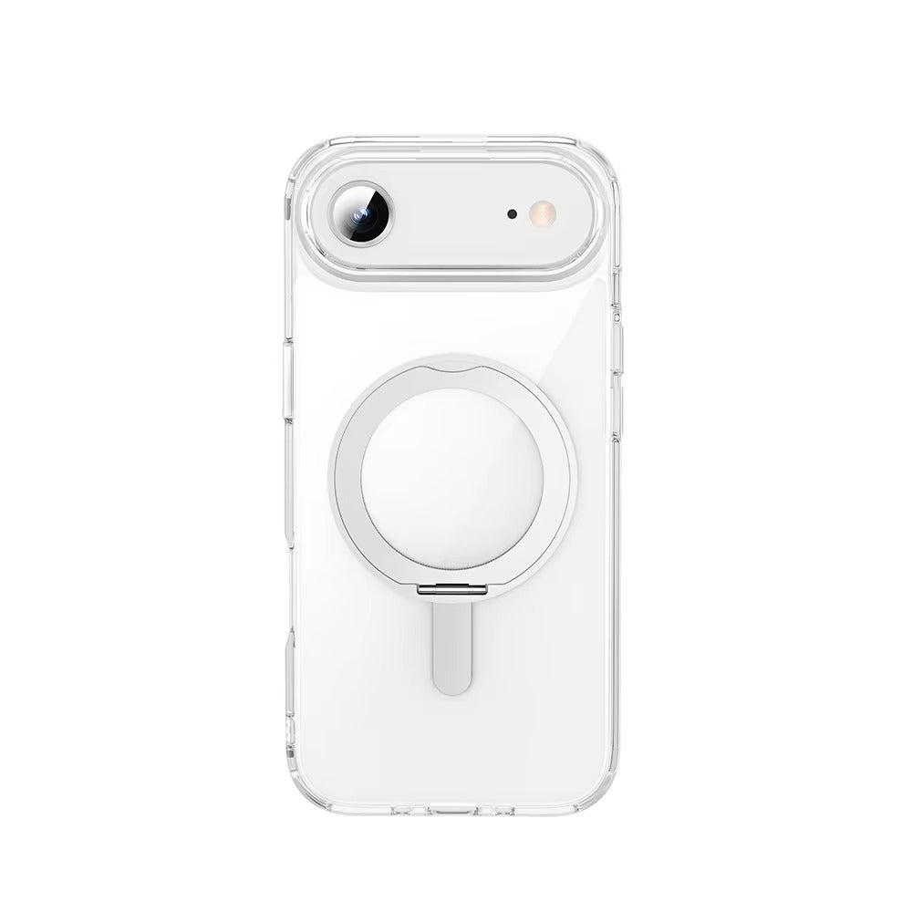 Luxury iPhone Case — MagSafe Magnetic 360° Rotating Stand Cover with PC+TPU Protection, Anti-Fingerprint Non-Slip Design and Dustproof Transparent Finish