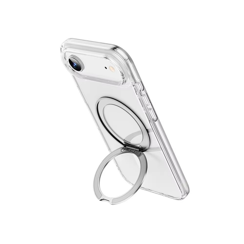 Luxury iPhone Case — MagSafe Magnetic 360° Rotating Stand Cover with PC+TPU Protection, Anti-Fingerprint Non-Slip Design and Dustproof Transparent Finish
