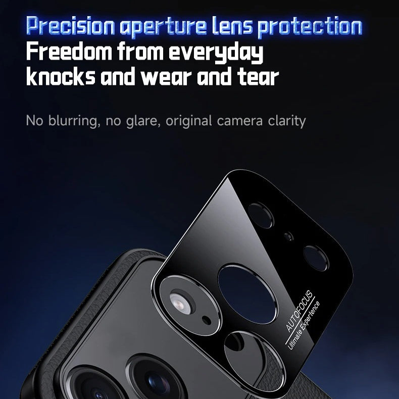 Luxury iPhone Case — MagSafe Magnetic Solid-Color Leather Border Cover with Heat-Dissipation Bumper, Large Camera Window & Shockproof Anti-Fingerprint Design