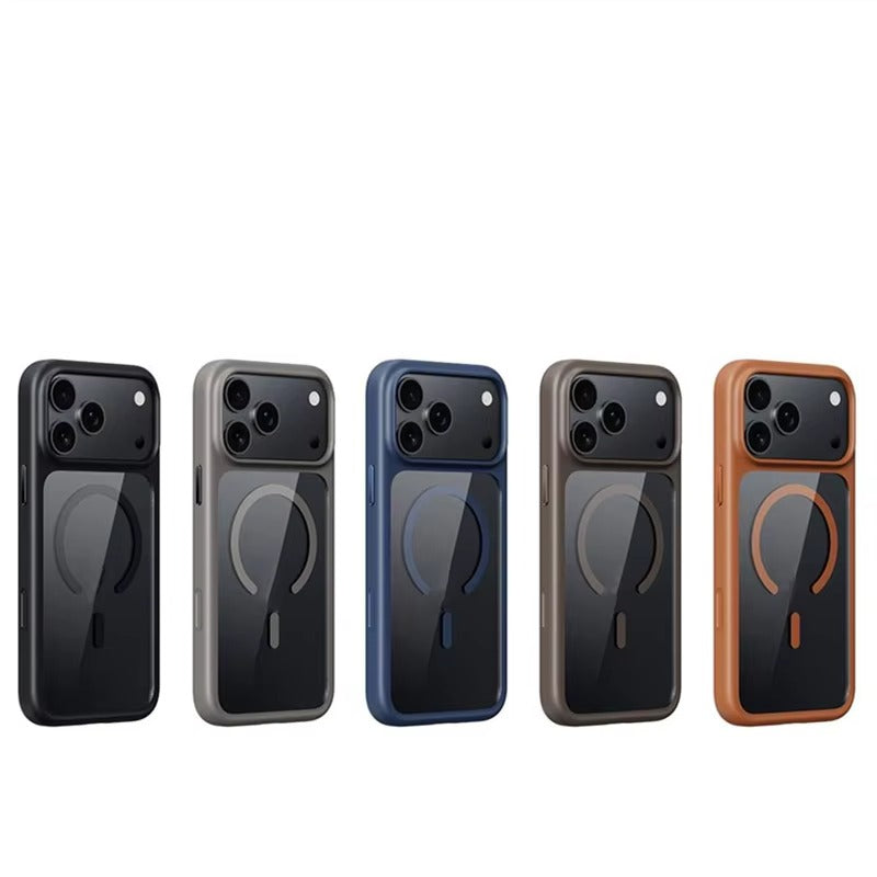 Luxury iPhone Case — MagSafe Magnetic TPU+PC Shockproof Cover with Camera Button and Anti-Fingerprint Matte Finish