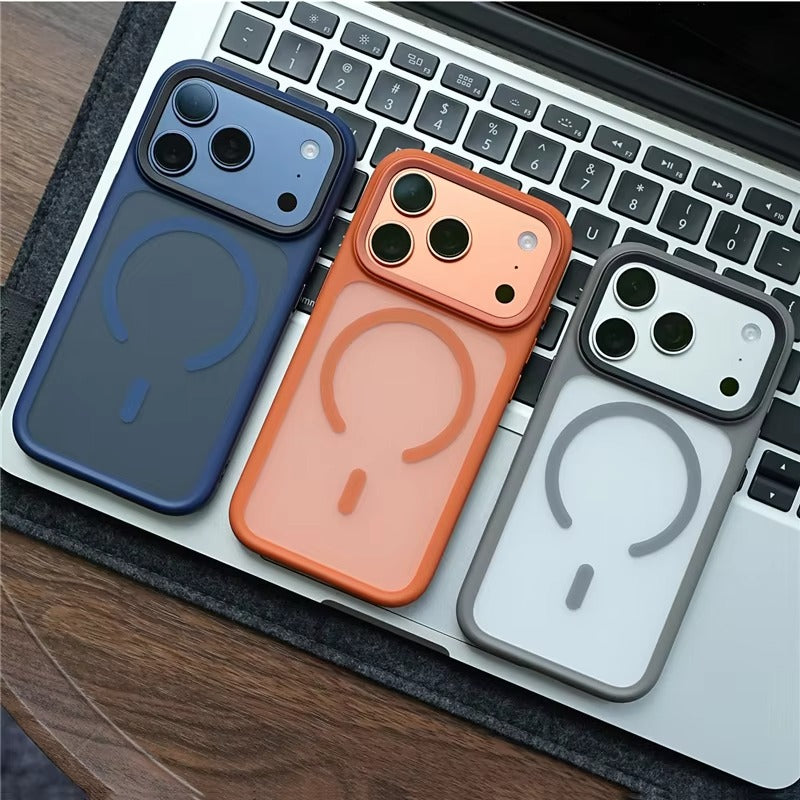 Luxury iPhone Case — MagSafe Magnetic TPU+PC Shockproof Cover with Camera Button and Anti-Fingerprint Matte Finish