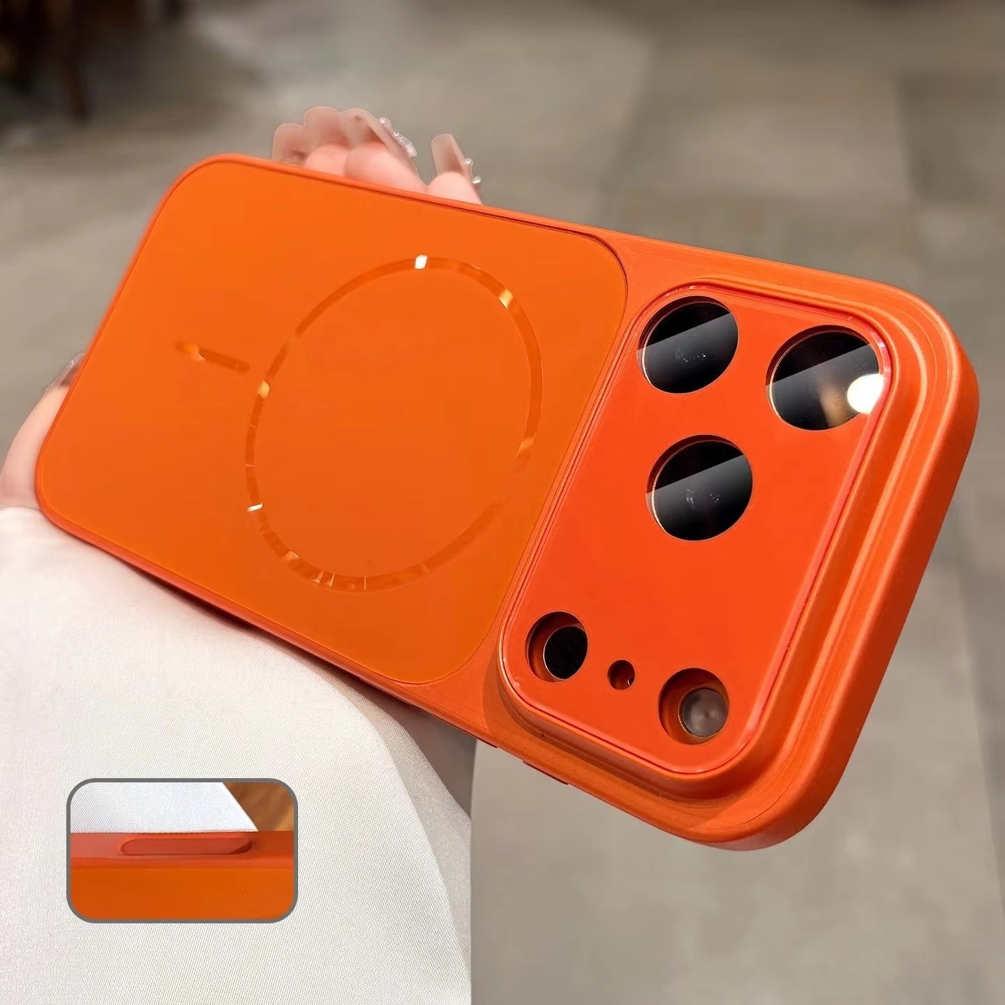 Luxury iPhone Case — MagSafe Matte PC Cover with Glass Lens Protection, Slim Shockproof Design and Camera Control Button