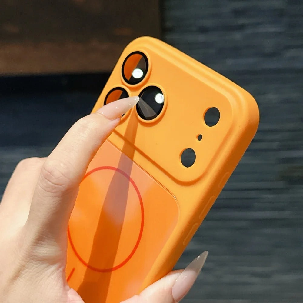 Luxury iPhone Case — MagSafe Matte PC Cover with Glass Lens Protection, Slim Shockproof Design and Camera Control Button