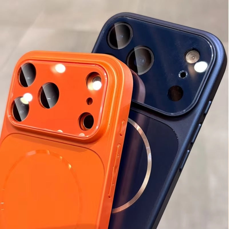 Luxury iPhone Case — MagSafe Matte PC Cover with Glass Lens Protection, Slim Shockproof Design and Camera Control Button